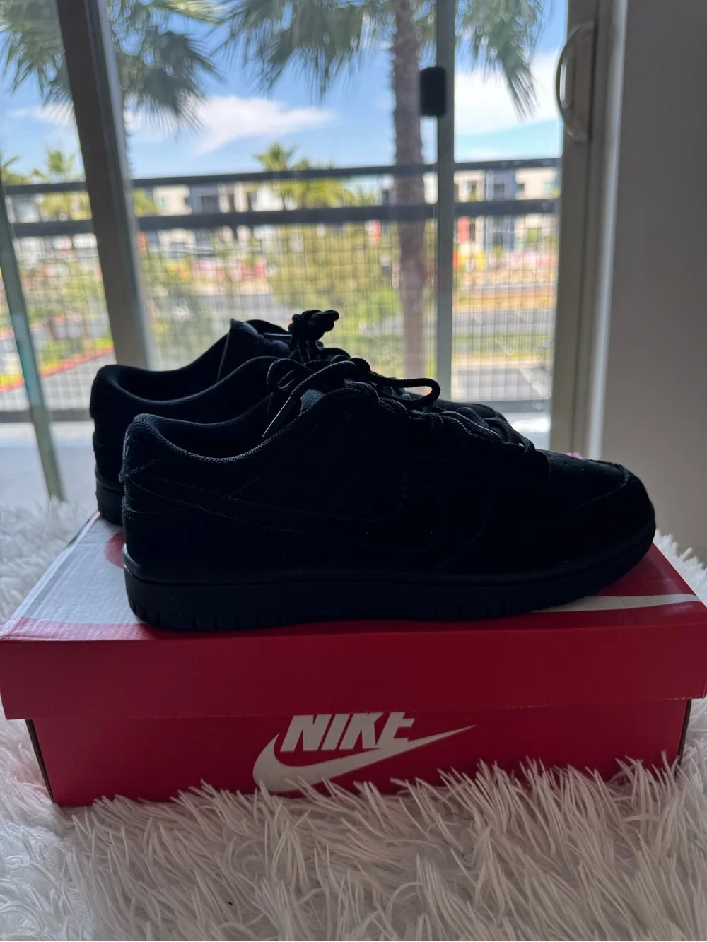 Nike Men’s all Black Dunk low Retro SE size 7.5 - Picture 1 of 7